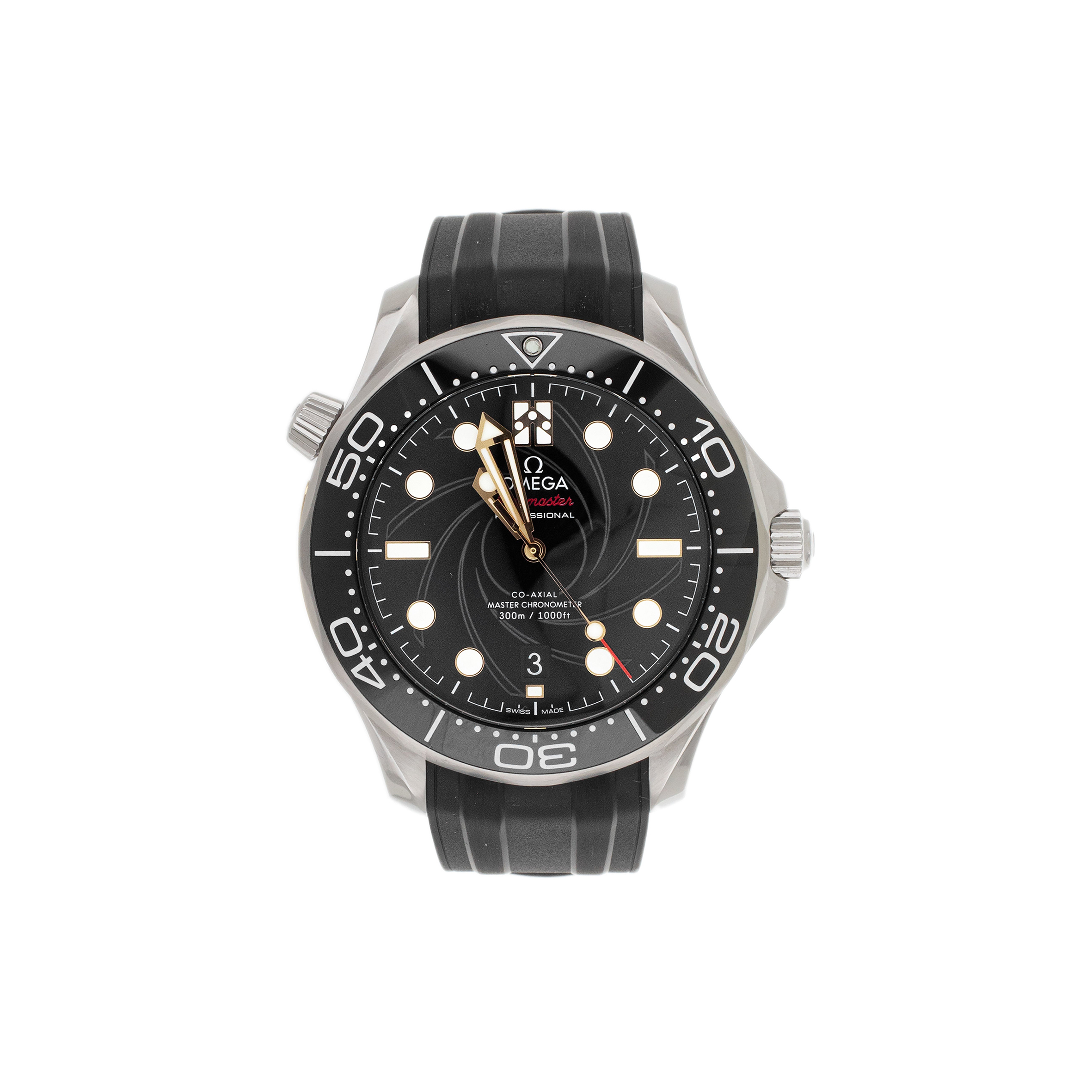 Om**a seamaster james bond steel black dial watch 210.22.42.20.01.004